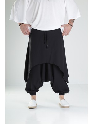 Cocopelli Erkek Siyah Oversize Şalvarlı Samurai Pantolon COC1456