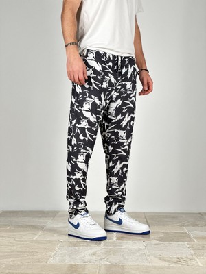 Erkek Yazlık Yaprak Desenli Pantolon