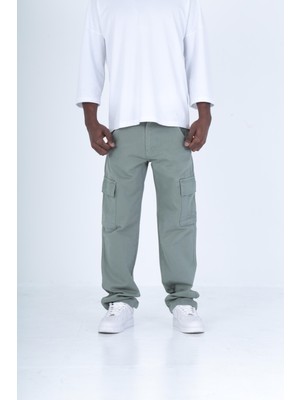 Gabardin Kumaş Su Yeşili Baggy Pantolon