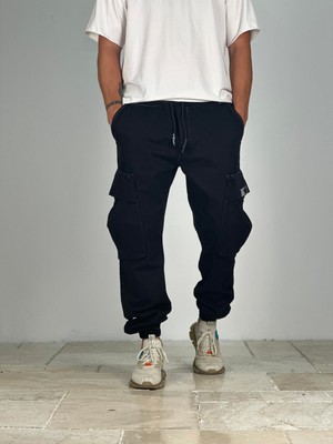Premium Kalite Büyük Cepli Siyah Jogger Pantolon