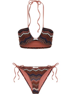 Halter Yaka Triko Bikini Takım