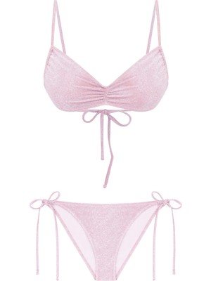 Lureks Pudra Büzgülü Straplez Bikini Takım