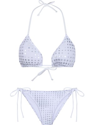Desenli Üçgen Bikini Takım
