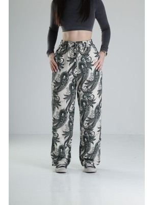 Cocopelli Yeşil Yaprak Desenli Baggy Pantolon