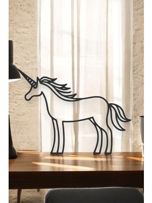 Unicorn Line Art Figür - Minimalist Dekor & Koleksiyon, Ev Dekoru, 3D Baskı