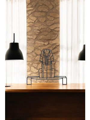 Büyük Gize Sfenksi Aile Line Art Figür - Minimalist Dekor & Koleksiyon, Ev Dekoru, 3D Baskı