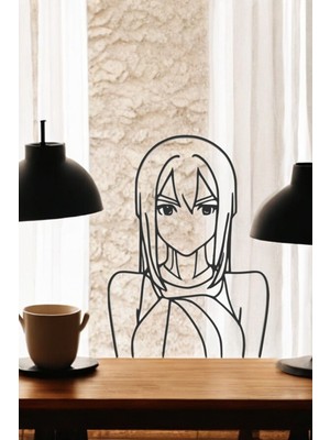 Anime Line Art Figür - Minimalist Dekor & Koleksiyon, Ev Dekoru, 3D Baskı