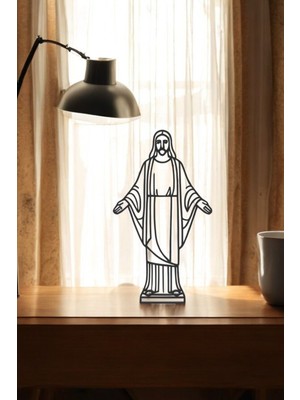 Kurtarıcı Isa Line Art Figür - Minimalist Dekor & Koleksiyon, Ev Dekoru, 3D Baskı