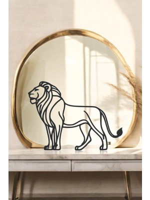 Aslan Line Art Figür - Minimalist Dekor & Koleksiyon, Ev Dekoru, 3D Baskı