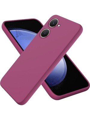 Vivo Y18 Uyumlu Silikon Kılıf - Kamera Korumalı Esnek Pastel Renk Kapak - Mürdüm