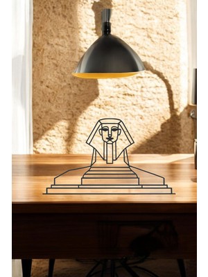 Büyük Gize Sfenksi Aile Line Art Figür - Minimalist Dekor & Koleksiyon, Ev Dekoru, 3D Baskı