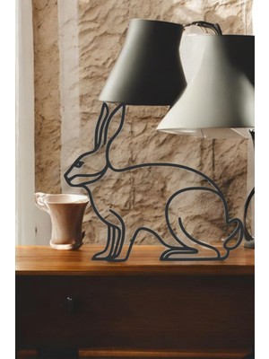 Tavşan Line Art Figür - Minimalist Dekor & Koleksiyon, Ev Dekoru, 3D Baskı