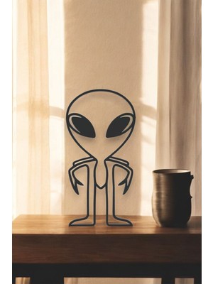 Uzaylı Line Art Figür - Minimalist Dekor & Koleksiyon, Ev Dekoru, 3D Baskı