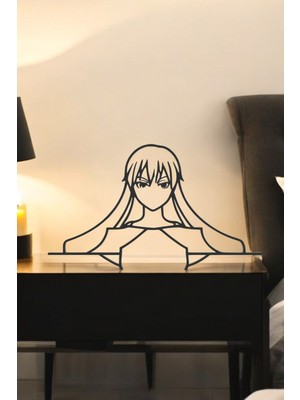 Anime Temalı 3D Baskı Line Art Figür - Minimalist Dekor & Koleksiyon Ürünü