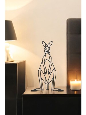 Kanguru Line Art Figür - Minimalist Dekor & Koleksiyon, Ev Dekoru, 3D Baskı