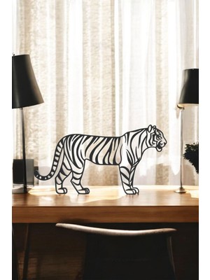 Kaplan Line Art Figür - Minimalist Dekor & Koleksiyon, Ev Dekoru, 3D Baskı