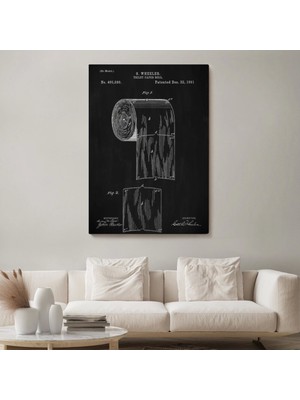 Marsilyan- Tuvalet Kağıdı Rulosu Patent Kanvas TABLO-5242