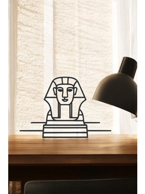 Büyük Gize Sfenksi Aile Line Art Figür - Minimalist Dekor & Koleksiyon, Ev Dekoru, 3D Baskı