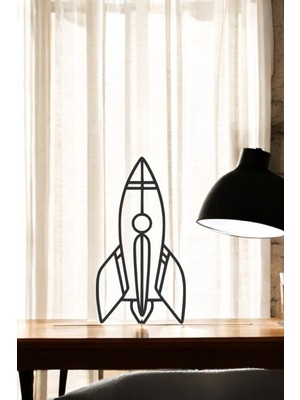 Roket Line Art Figür - Minimalist Dekor & Koleksiyon, Ev Dekoru, 3D Baskı