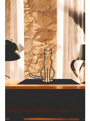 Kedi Line Art Figür - Minimalist Dekor & Koleksiyon, Ev Dekoru, 3D Baskı