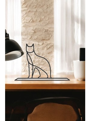 Kedi Line Art Figür - Minimalist Dekor & Koleksiyon, Ev Dekoru, 3D Baskı