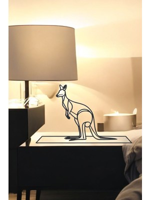 Kanguru Line Art Figür - Minimalist Dekor & Koleksiyon, Ev Dekoru, 3D Baskı