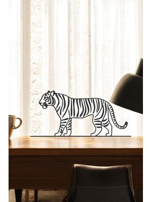 Kaplan Line Art Figür - Minimalist Dekor & Koleksiyon, Ev Dekoru, 3D Baskı