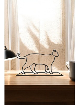 Kedi Line Art Figür - Minimalist Dekor & Koleksiyon, Ev Dekoru, 3D Baskı
