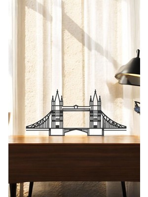Kule Köprüsü Line Art Figür - Minimalist Dekor & Koleksiyon, Ev Dekoru, 3D Baskı