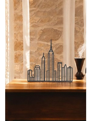 New York Line Art Figür - Minimalist Dekor & Koleksiyon, Ev Dekoru, 3D Baskı