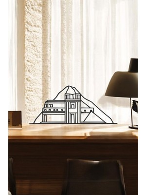 Macchu Pichu Line Art Figür - Minimalist Dekor & Koleksiyon, Ev Dekoru, 3D Baskı
