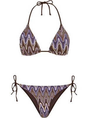 Arkası Büzgülü Triko Bikini Takım