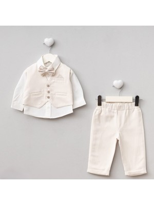 Pugi Baby Erkek Bebek Yelekli Papyonlu Özelgün-Mevlit Takım