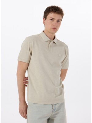 Boss Bej Erkek Polo T-Shirt Pe_linenlogo