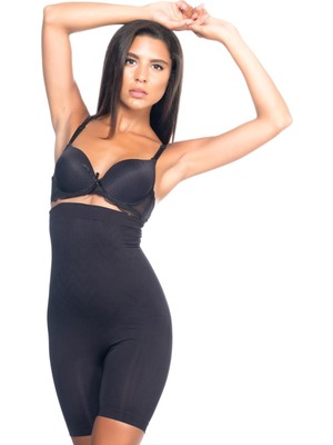 Siyah Mı Emay 2077 Yüksek Bel Desenli Paçalı Korse