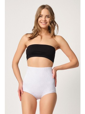 Beyaz Mı Emay 2842 Lazer Dantelli Slip Korse