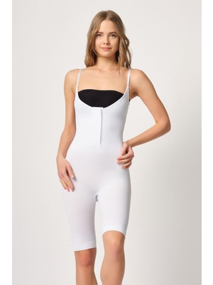 Beyaz Mı Emay 2093 Ön Agraflı Göğsü Açık Paçalı Boy Korse