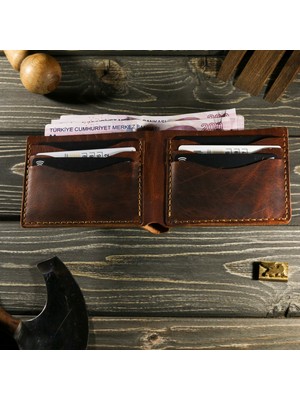 El Yapımı Hakiki Deri Erkek Cüzdan – Kişiye Özel Isimli, Hediye Paketi