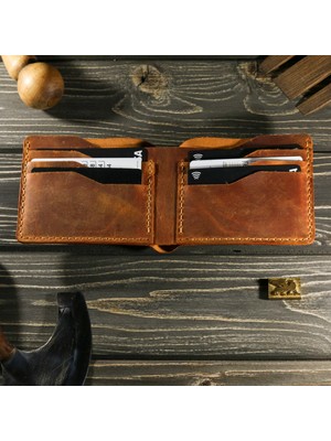 El Yapımı Hakiki Deri Erkek Cüzdan – Kişiye Özel Isimli, Hediye Paketi