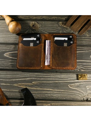 El Yapımı Hakiki Deri Minimal Kartlık – Unisex, Kişiselleştirme, Cebe Sığan Tasarım, Hediyelik Özel Kutusunda
