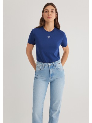 Mavi Mavi Logo Baskılı Lacivert Tişört 1601185-70722