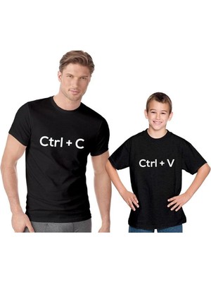 Baba Oğul Kız Ctrl+C Ctrl+V Tişört (Tek Ürün Fiyatıdır Kombin Yapmak Için 2 Adet Sepete Ekleyiniz)