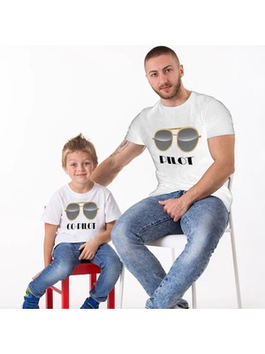 Pilot Co-Pilot Baba Oğul Tshirt(Tek Ürün Fiyatıdır Kombin Yapmak Için 2 Adet Sepete Ekleyiniz)