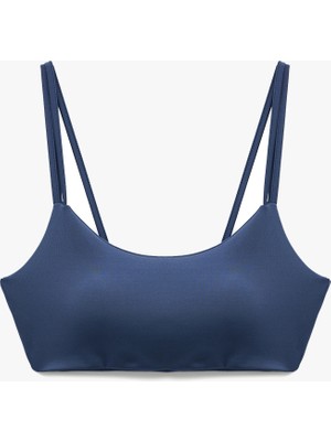 Koton Slim Fit Kaplı Sporcu Sütyeni Mavi Renk Kadınlar İçin Konforlu Tasarım ve Gün Boyu Destek