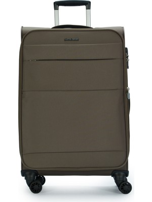 Pierre Cardin Ultra Light Hafif Lüx Kumaş Orta Boy Valiz Kahve 04PC4200