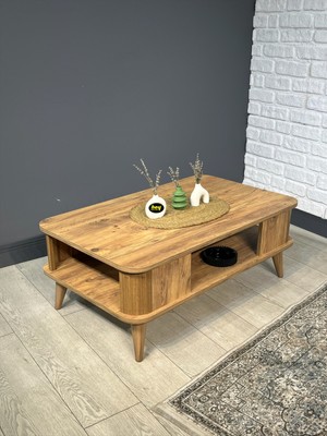 Kumsal Oval Kenar 100* 60 Orta Sehpa Atlantik Çam