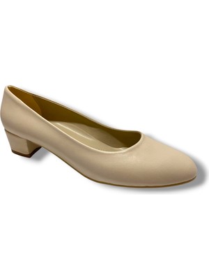 C-Shoes TR30-25 Deri Oval Burun Kalın Topuklu Kadın Ayakkabı 41-42