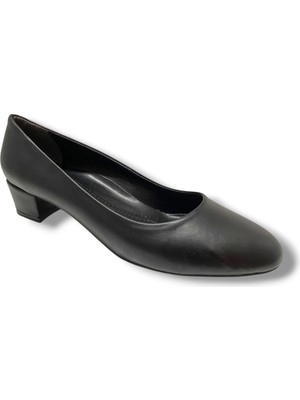 C-Shoes TR30-25 Deri Oval Burun Kalın Topuklu Kadın Ayakkabı 41-42