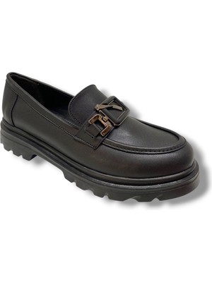 Fancy 819-25 Deri Anatomik Q Tokalı Loafer Kadın Ayakkabı