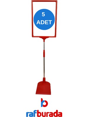 Rafburada 5 Adet Mavi A4 Ayaklı Fiyat Etiketi Sepet Etiketi Çerçeveli Fiyat Etiketi Eşek Askılık Etiketi